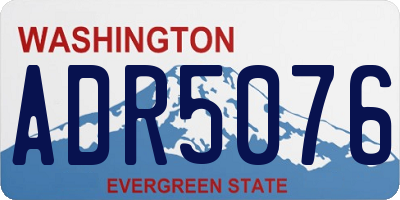 WA license plate ADR5076