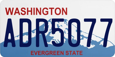 WA license plate ADR5077
