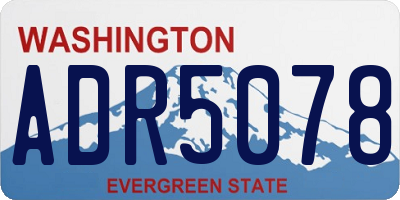 WA license plate ADR5078
