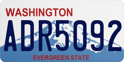 WA license plate ADR5092