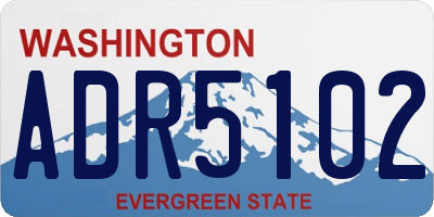 WA license plate ADR5102
