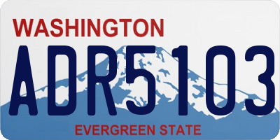 WA license plate ADR5103