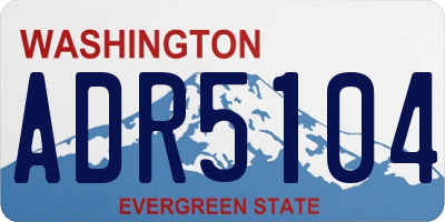 WA license plate ADR5104