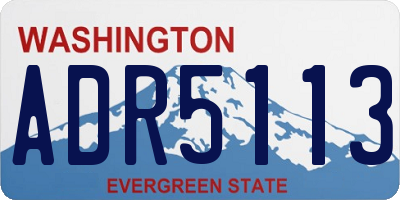 WA license plate ADR5113