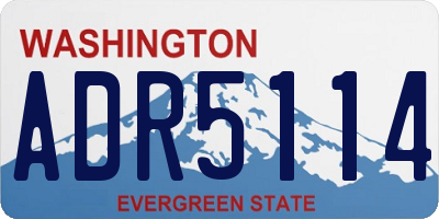 WA license plate ADR5114