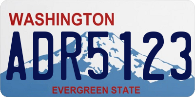 WA license plate ADR5123