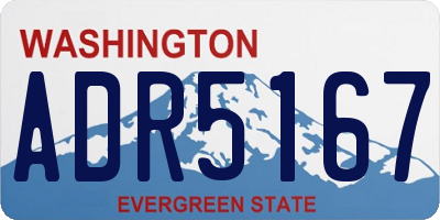 WA license plate ADR5167