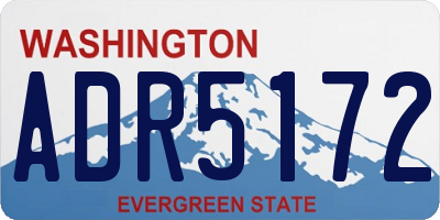 WA license plate ADR5172