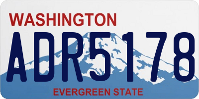 WA license plate ADR5178