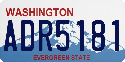 WA license plate ADR5181