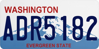 WA license plate ADR5182