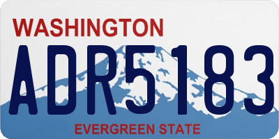 WA license plate ADR5183