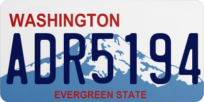 WA license plate ADR5194