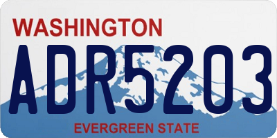 WA license plate ADR5203