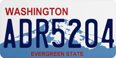 WA license plate ADR5204