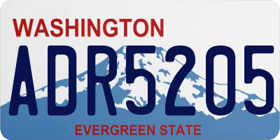 WA license plate ADR5205