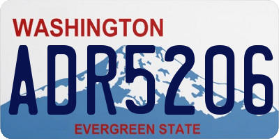 WA license plate ADR5206