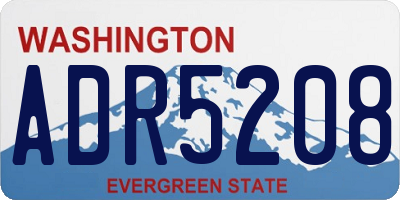 WA license plate ADR5208