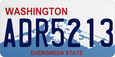 WA license plate ADR5213
