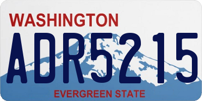WA license plate ADR5215