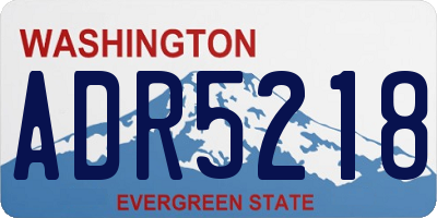 WA license plate ADR5218