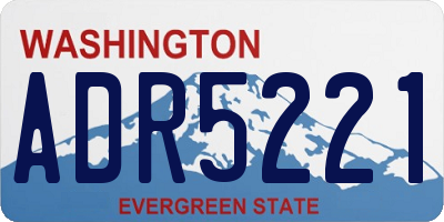 WA license plate ADR5221