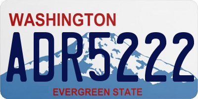 WA license plate ADR5222