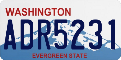 WA license plate ADR5231
