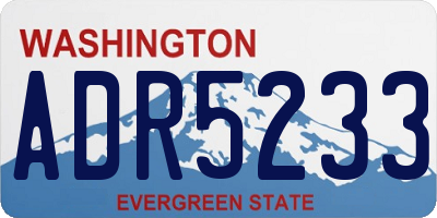 WA license plate ADR5233
