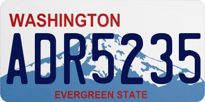 WA license plate ADR5235