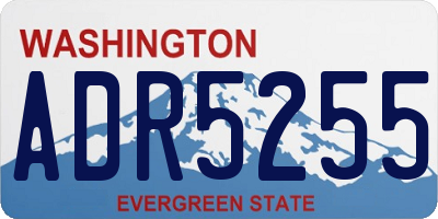 WA license plate ADR5255