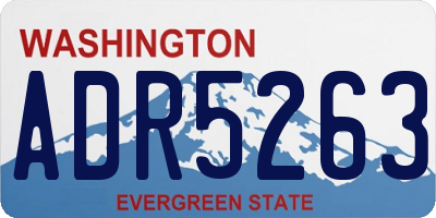 WA license plate ADR5263