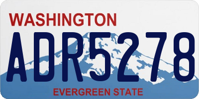 WA license plate ADR5278