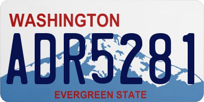 WA license plate ADR5281