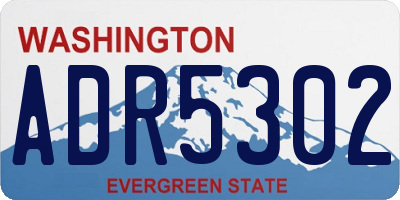 WA license plate ADR5302