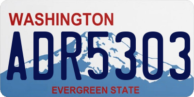 WA license plate ADR5303