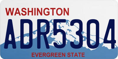 WA license plate ADR5304
