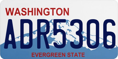 WA license plate ADR5306