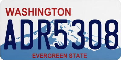 WA license plate ADR5308
