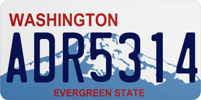 WA license plate ADR5314