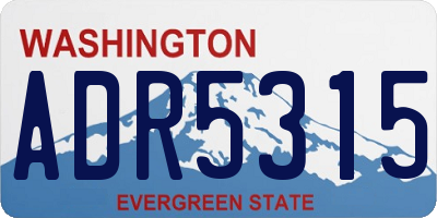 WA license plate ADR5315