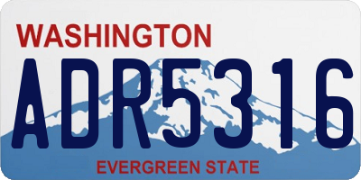 WA license plate ADR5316