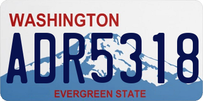 WA license plate ADR5318
