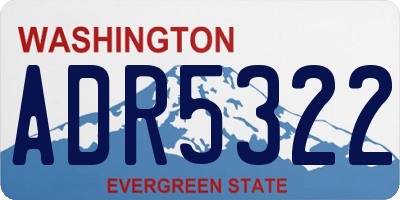 WA license plate ADR5322