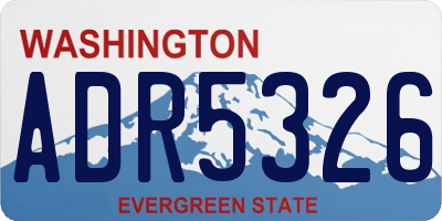 WA license plate ADR5326