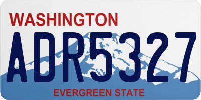 WA license plate ADR5327