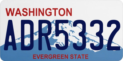 WA license plate ADR5332