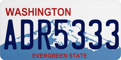 WA license plate ADR5333