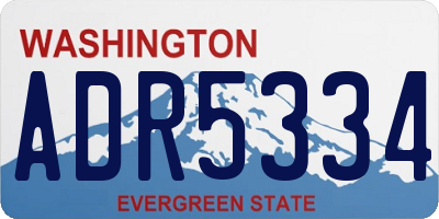 WA license plate ADR5334