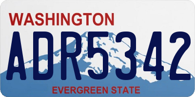 WA license plate ADR5342